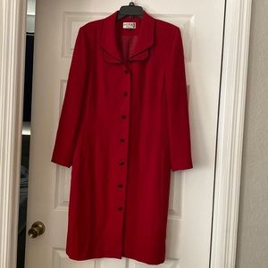 Long Red blazer with beautiful black details